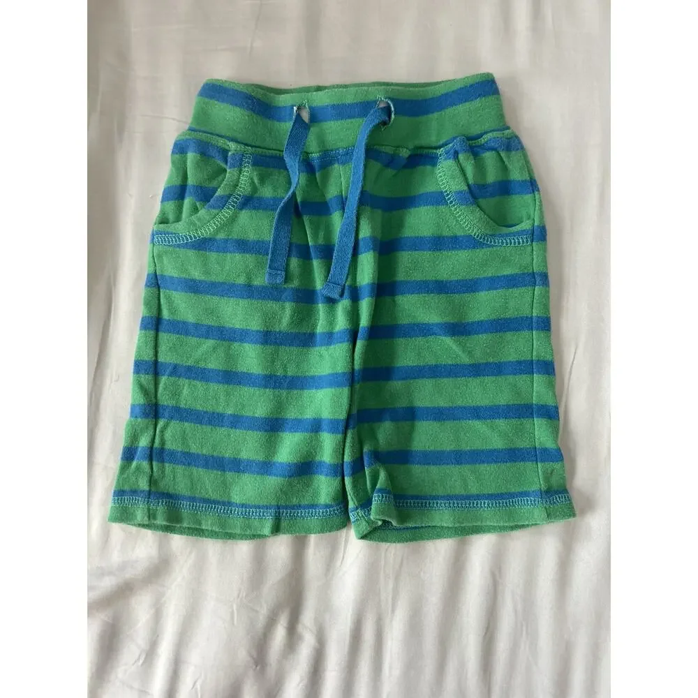 Frugi Green Blue Stripe Shorts 12-18m